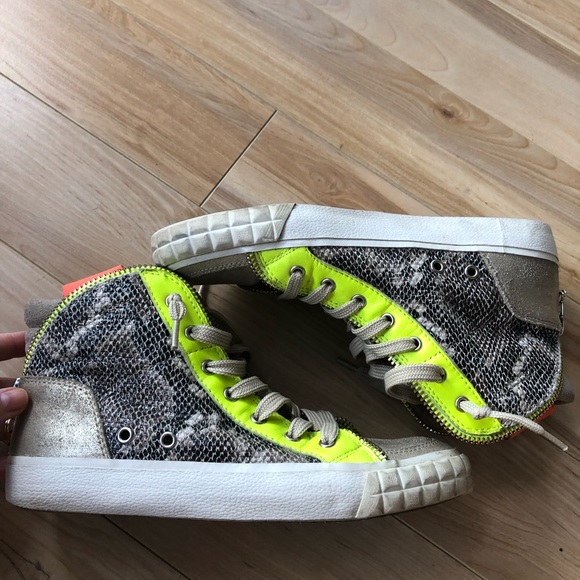 ASH hightop neon/animal print running shoes - Picture 6 of 11